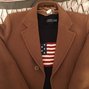 Beautiful camel colored wool/ cashmere overcoat.